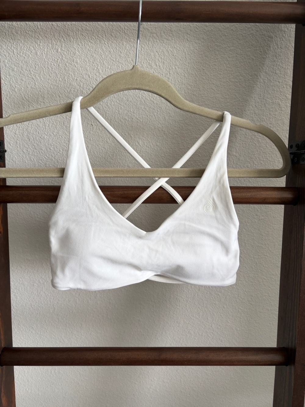 Ryderwear White Cross-Back Sports Bralette
